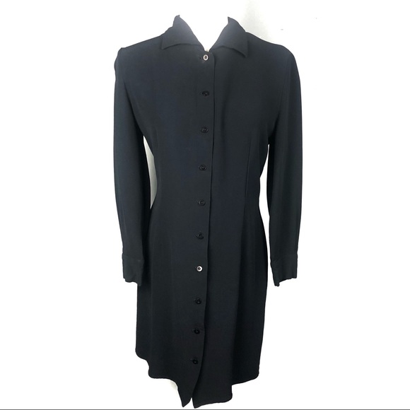 Giorgio Armani Dresses & Skirts - GIORGIO ARMANI Black Button Front Dress Size 8